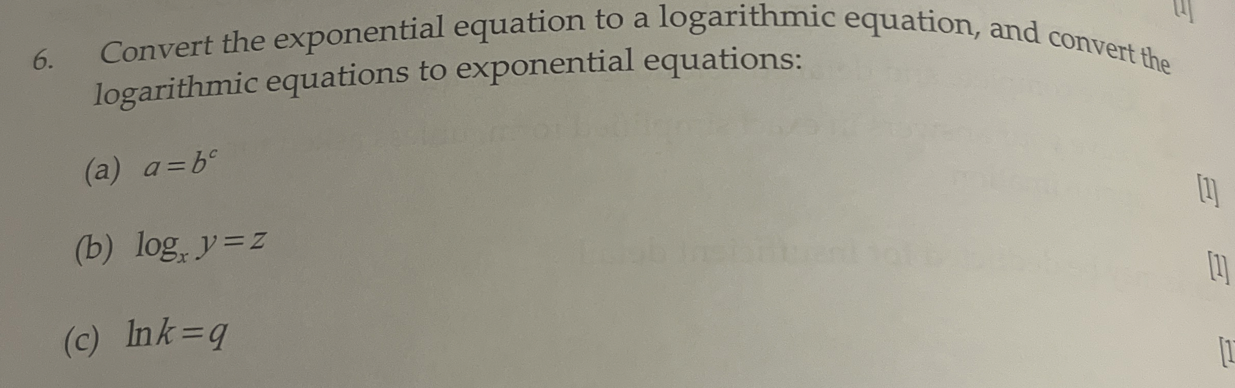 Solved Convert the exponential equation to a logarithmic | Chegg.com
