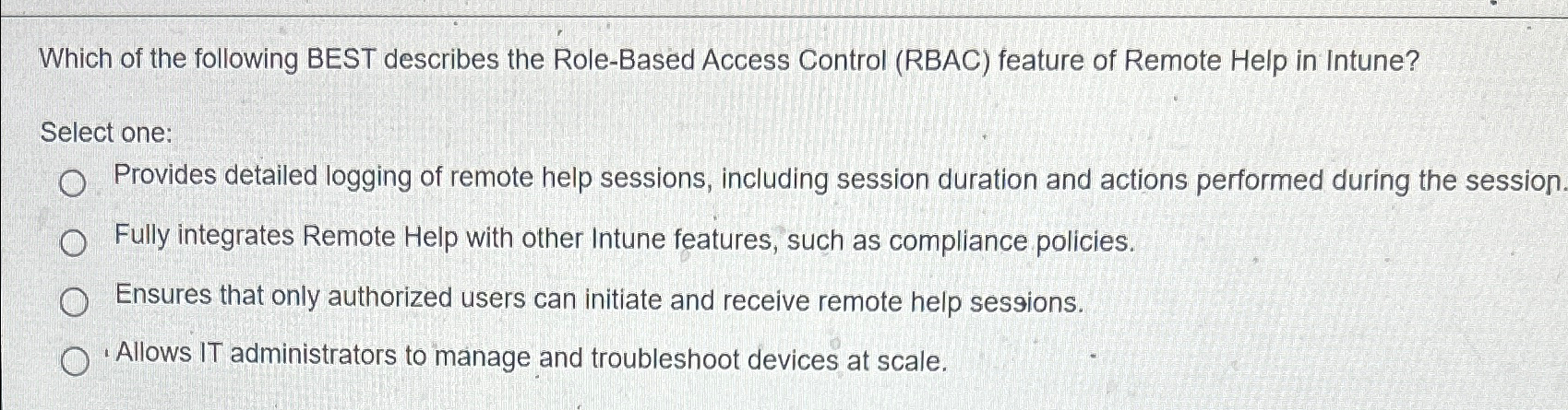 Solved Which of the following BEST describes the Role-Based | Chegg.com
