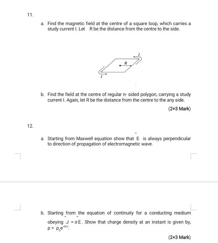 Solved 11. a. Find the magnetic field at the centre of a | Chegg.com
