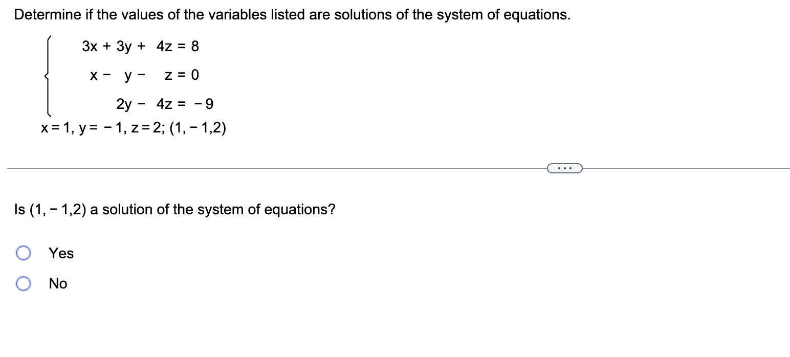 solved find the values of the variables in the... Solved Determine if the values of the variables listed are | Chegg.com