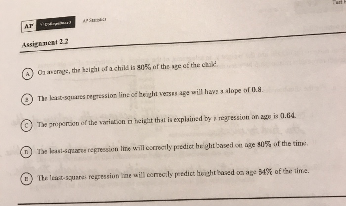Solved 13. The height and age of each child in a random | Chegg.com