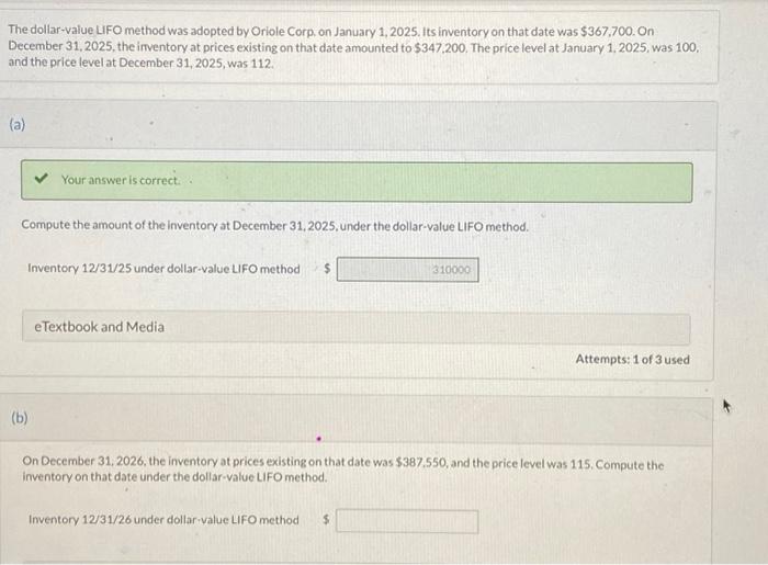 Solved The Dollar-value LIFO Method Was Adopted By Oriole | Chegg.com