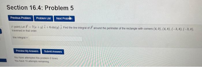 Solved Section 16.4: Problem 5 Previous Problem Problem List | Chegg.com