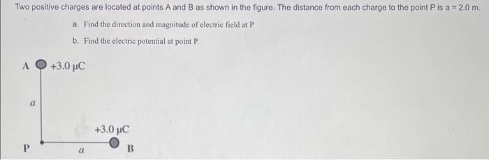 Solved Two positive charges are located at points A and B as | Chegg.com