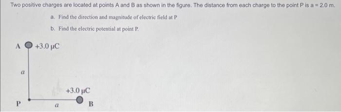 Solved Two Positive Charges Are Located At Points A And B As | Chegg.com