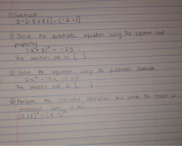 Solved Subtract 3 5 6i 2 2 Equation Using The Chegg Com