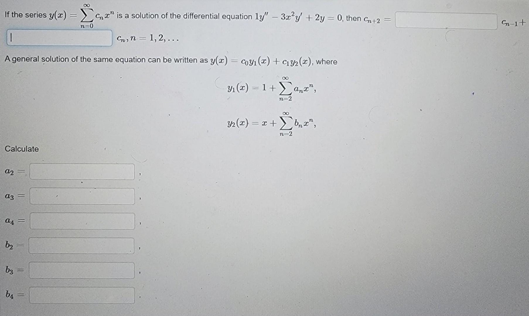 Solved If The Series Y(x)=∑n=0∞cnxn ﻿is A Solution Of The | Chegg.com