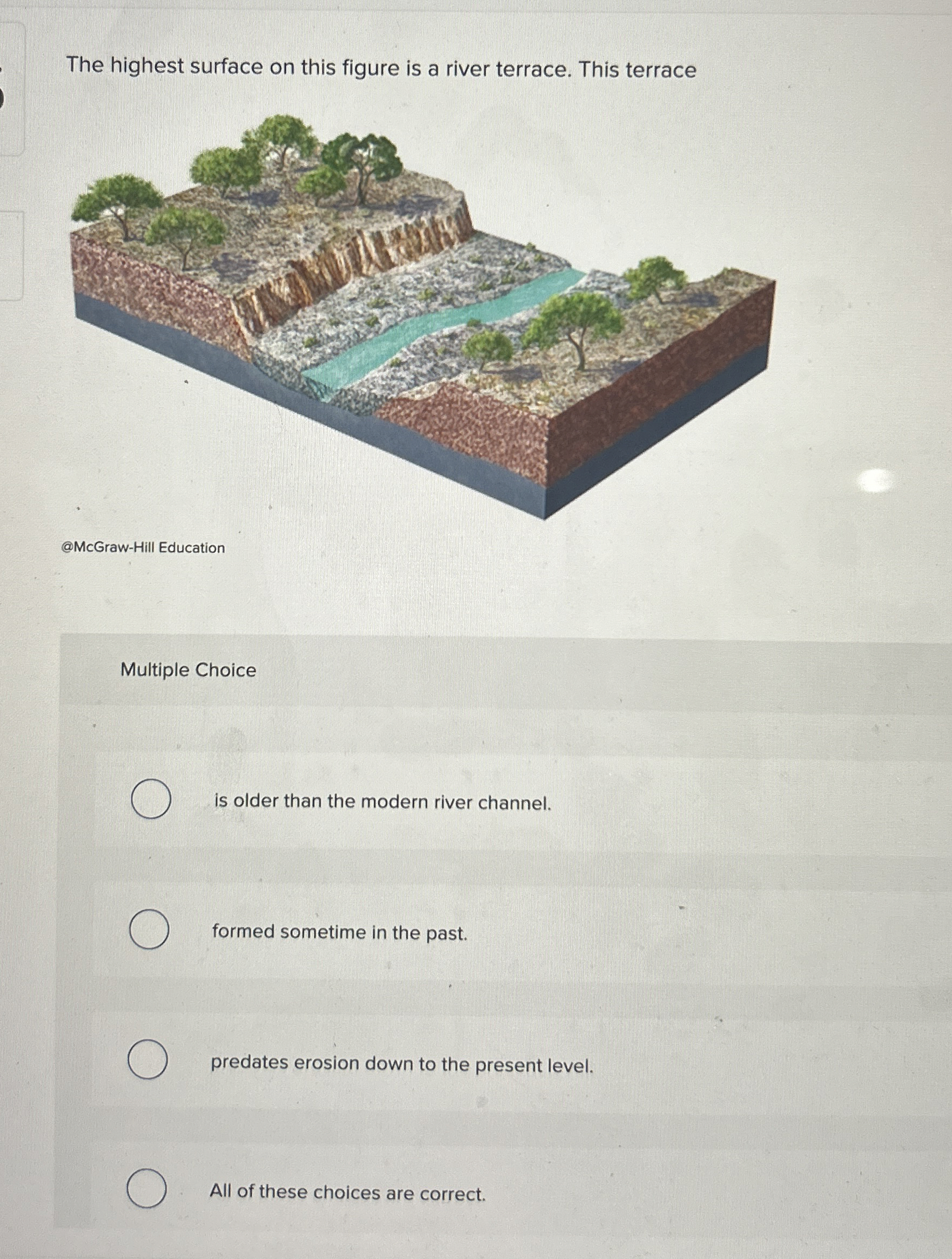 Solved The highest surface on this figure is a river | Chegg.com