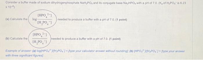 Solved Consider a buffer made of sodium dihydrogenphosphate | Chegg.com