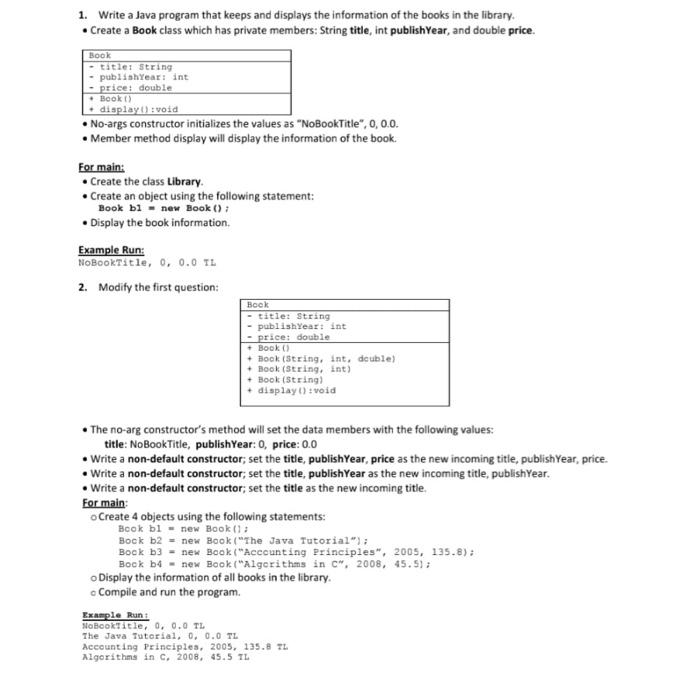 Solved 1. Write a Java program that keeps and displays the | Chegg.com