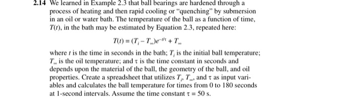 Solved 2.14 We learned in Example 2.3 that ball bearings are | Chegg.com