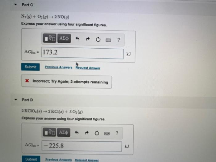 Use standard free energies of formation to calculate | Chegg.com