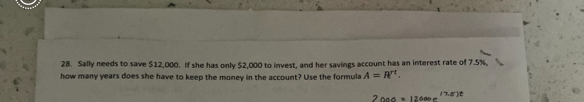 Solved Sally needs to save $12,000. ﻿If she has only $2,000 | Chegg.com
