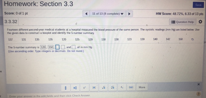Solved Homework: Section 3.3 Save Score: 0 of 1 pt % , 6.33 | Chegg.com