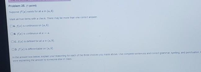 Solved Problem 24. (1 Point) Find A And B So That The | Chegg.com