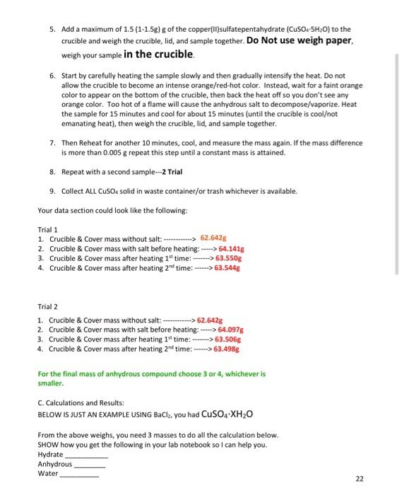 Solved Formula Of A Hydrate: A. Introduction Many Compounds | Chegg.com