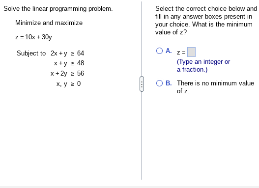 Solved Solve the linear programming problem.Minimize and | Chegg.com