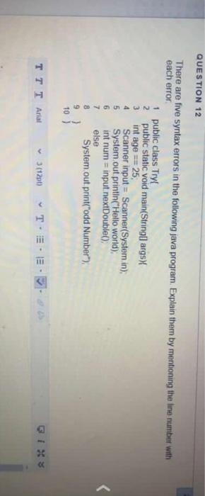 Solved QUESTION 12 There are five syntax errors in the | Chegg.com
