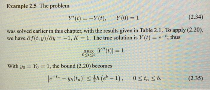 Solved 7. Consider again the problem (2.34) of Example 2.5. | Chegg.com