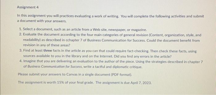 In this assignment you will practices evaluating a | Chegg.com