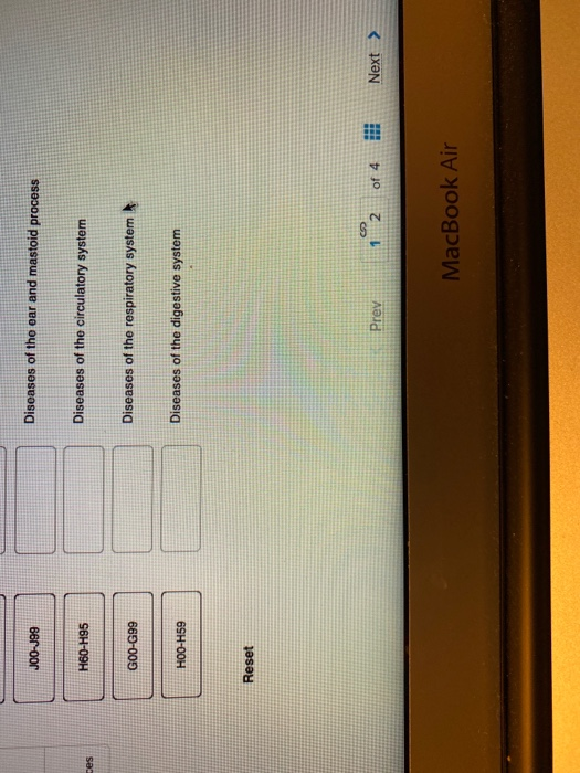 Solved Required information ICD10CM Chapters Match the