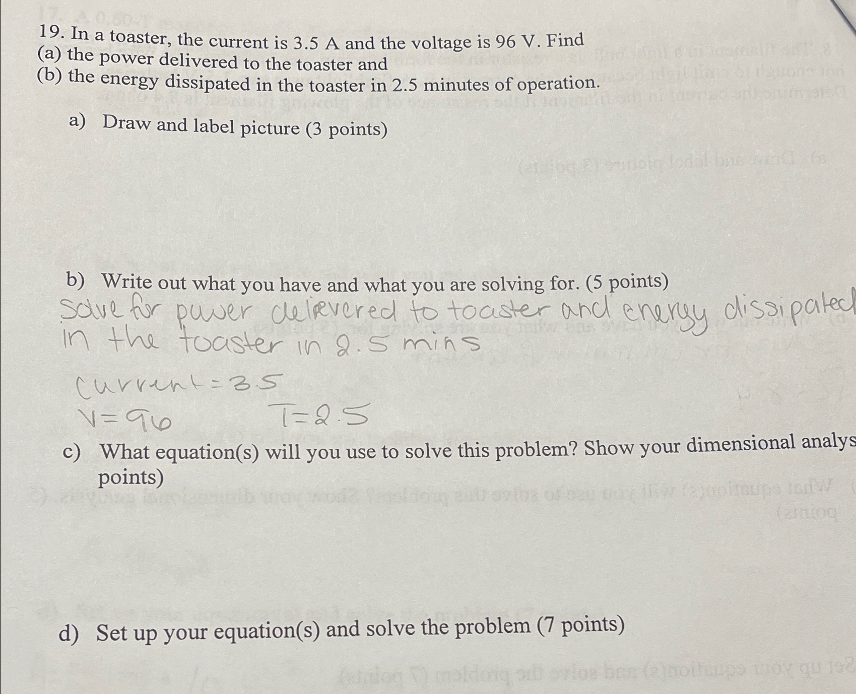 Solved In a toaster, the current is 3.5A and the voltage is
