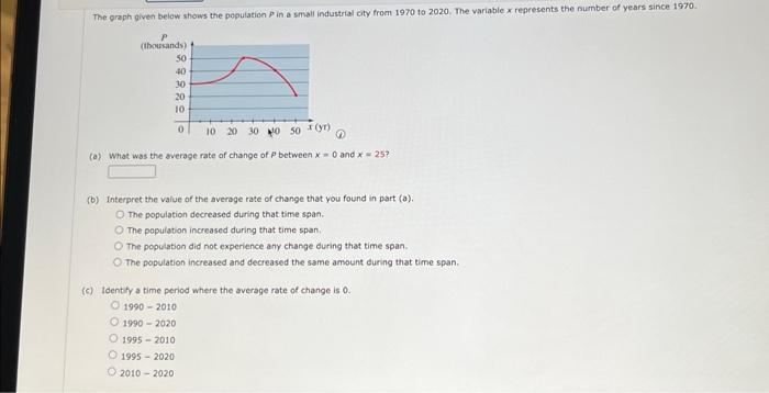 Solved The graph given below shows the population p in a | Chegg.com