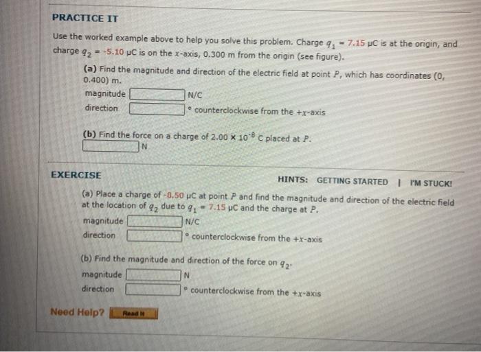 Solved EXAMPLE 15.5 Electric Field Due to Two Point Charges | Chegg.com
