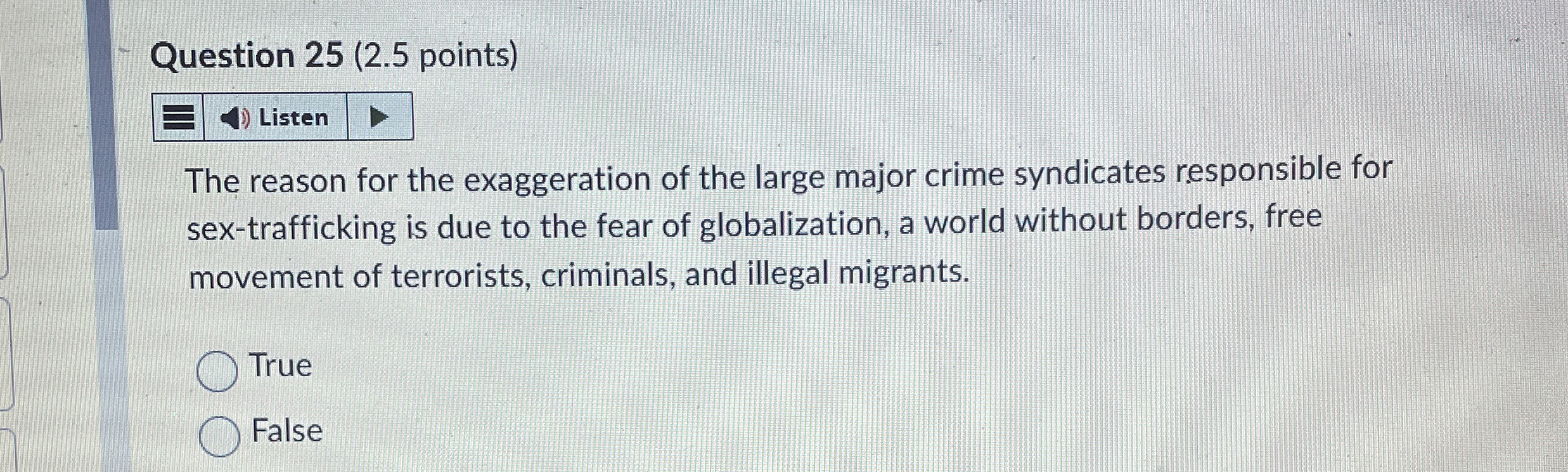 Solved Question 25 (2.5 ﻿points)ListenThe reason for the | Chegg.com