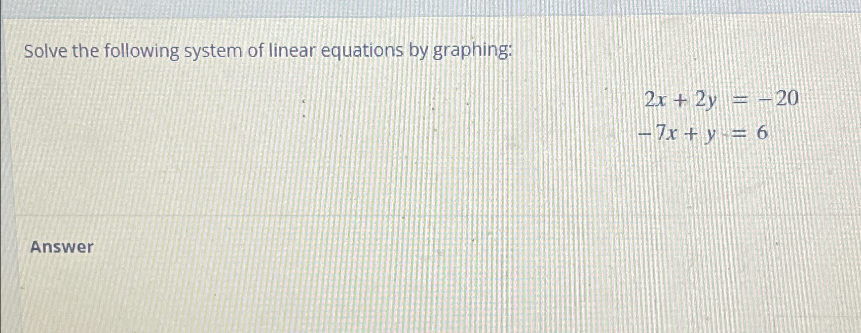 Solved Solve the following system of linear equations by | Chegg.com