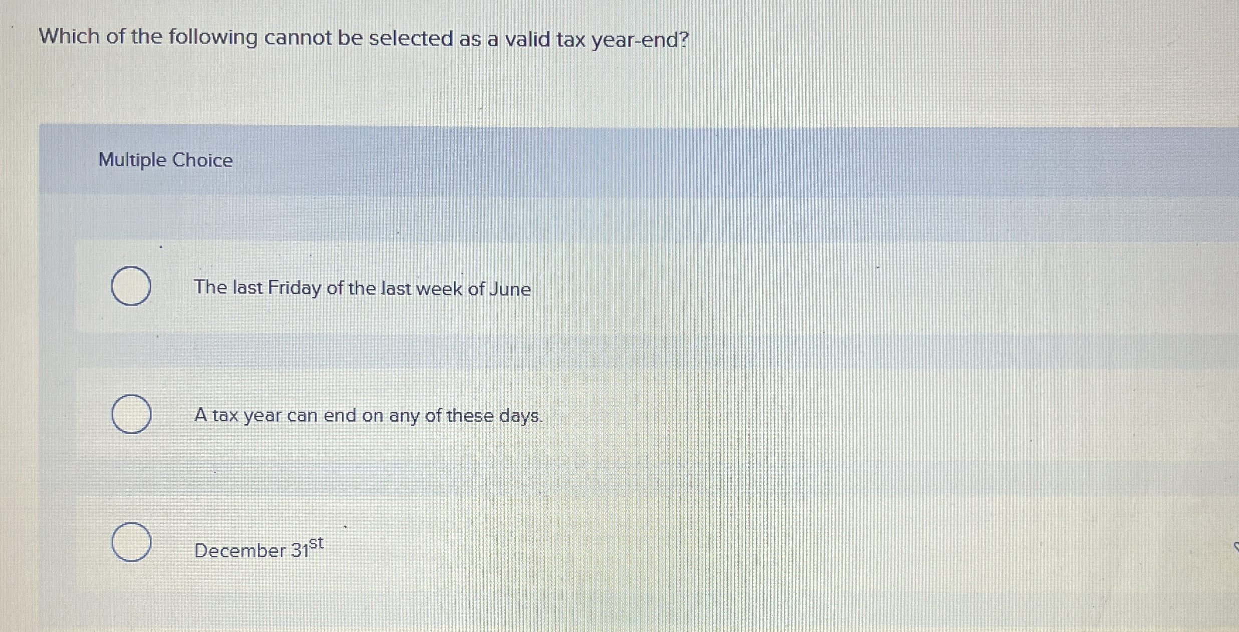 Solved Which of the following cannot be selected as a valid | Chegg.com
