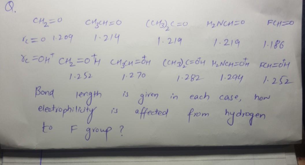 Solved CH₂=0 CH₃ CH 50 (CH3C=0 H₂NCH=0 FCHO r=0 1.209 1-214 | Chegg.com