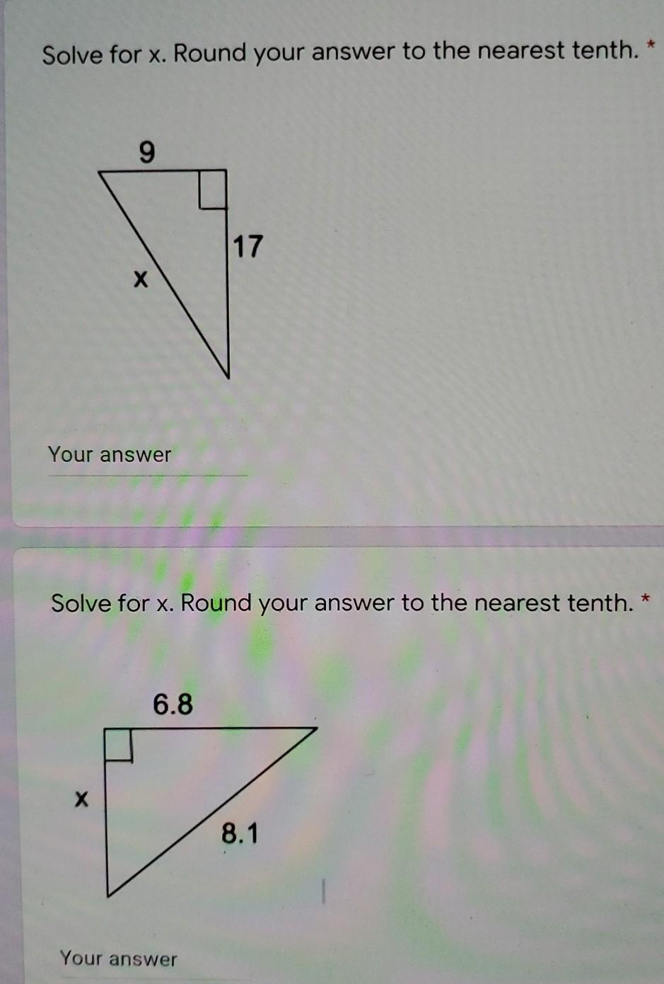Solved Solve for x. Round your answer to the nearest tenth. | Chegg.com