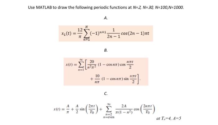 Solved Use MATLAB to draw the following periodic functions | Chegg.com