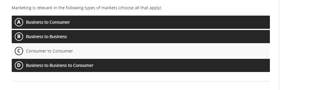 Solved Marketing is relevant in the following types of | Chegg.com