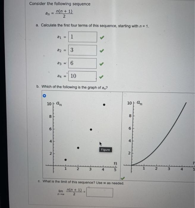 Solved Consider the following sequence n(n + 1) 2 a. | Chegg.com