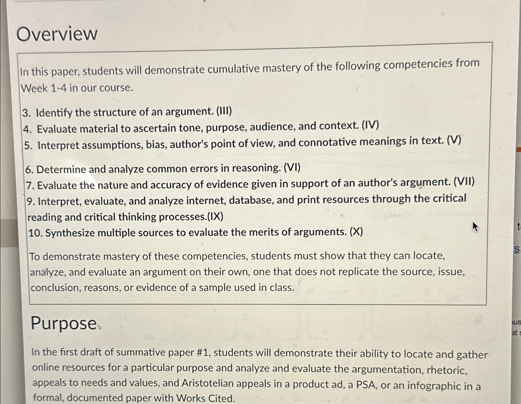 OverviewIn this paper, students will demonstrate | Chegg.com