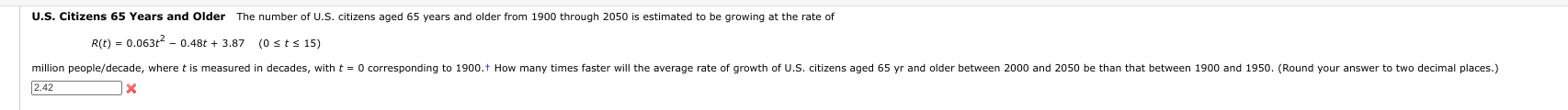 Solved The number of U.S. ﻿citizens aged 65 ﻿years and older | Chegg.com