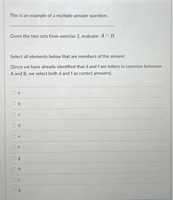 Solved This is an example of a multiple-answer question. | Chegg.com