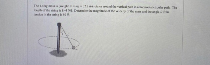 The I Slug Mass M Weight W Mg 32 2 1b Rotates Chegg Com