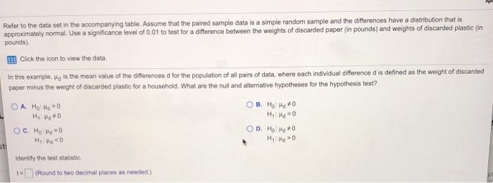 Solved Refer To The Data Set In The Accompanying Table Chegg
