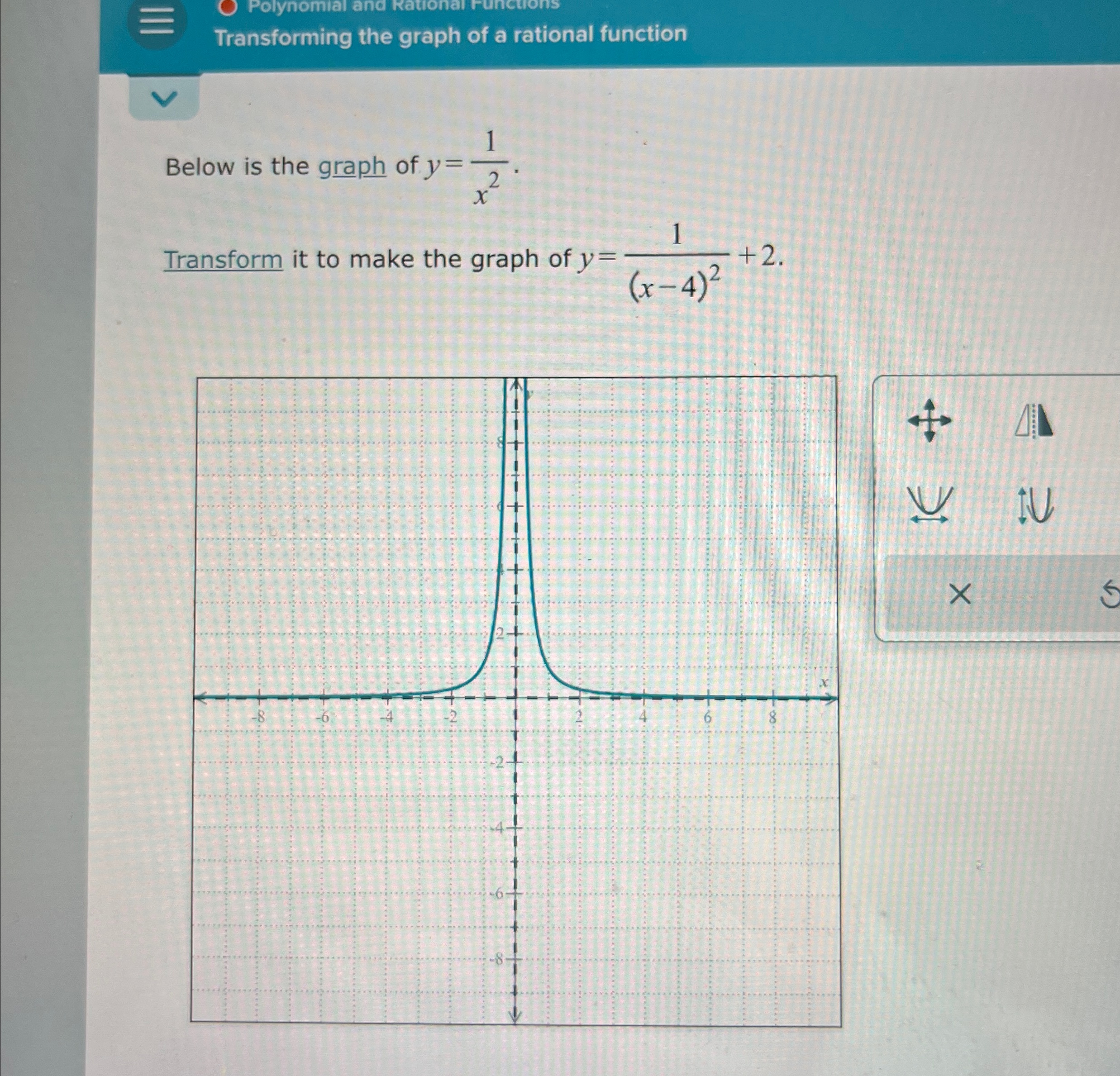 Transforming the graph of a rational functionBelow is | Chegg.com