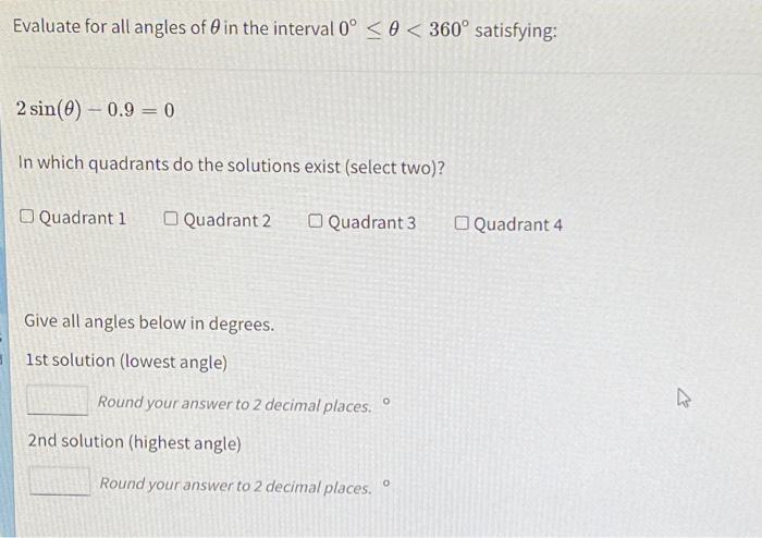 Solved Evaluate for all angles of θ in the interval | Chegg.com