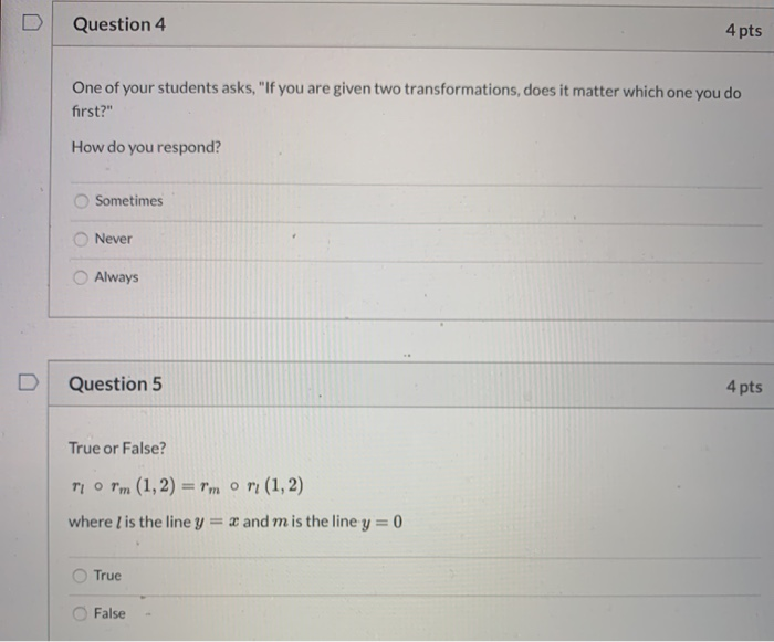 Solved Question 4 4 pts One of your students asks, "If you | Chegg.com