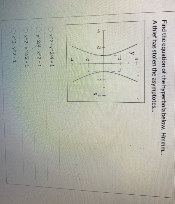 Solved Find The Equation Of The Hyperbola Below Hmmm A Chegg Com
