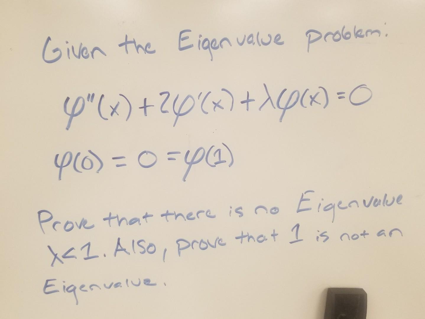 Solved T Given The Eigenvalue Problemi V"() +2065+ (0) YO) = | Chegg.com