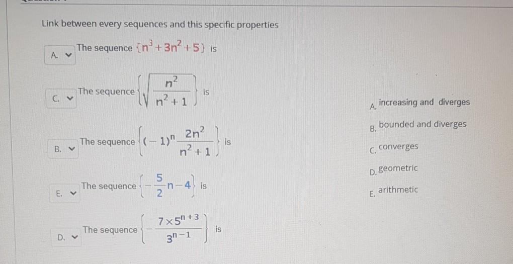 Solved Link Between Every Sequences And This Specific Pro Chegg Com