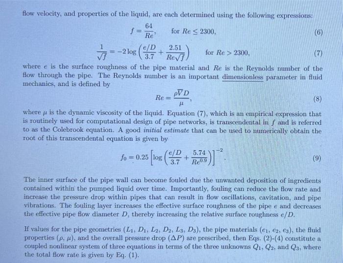 Solved Engineering Problem Statement-Liquid flow through a | Chegg.com