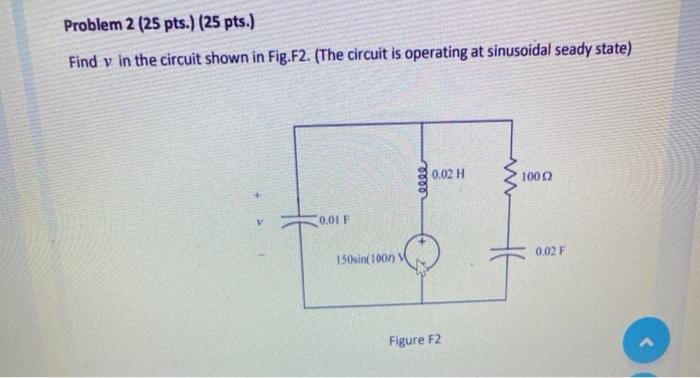 Solved Problem 2 (25 pts.) (25 pts.) Find y in the circuit | Chegg.com