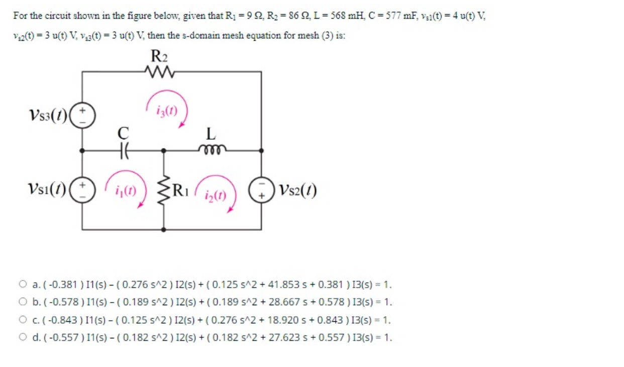 Solved For the circuit shown in the figure below, given that | Chegg.com